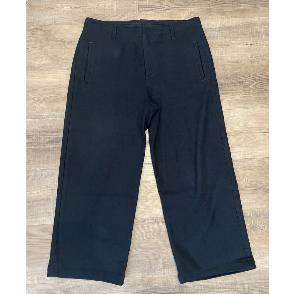 Rag & Bone Navy Cotton Linen Blend Crop Pants